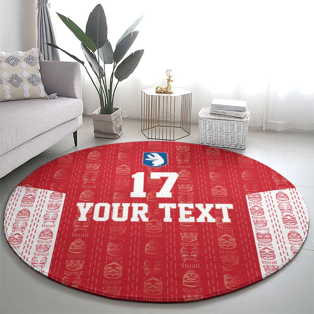 Custom Greenland Football 2024-25 Round Carpet Tupilaq Pattern