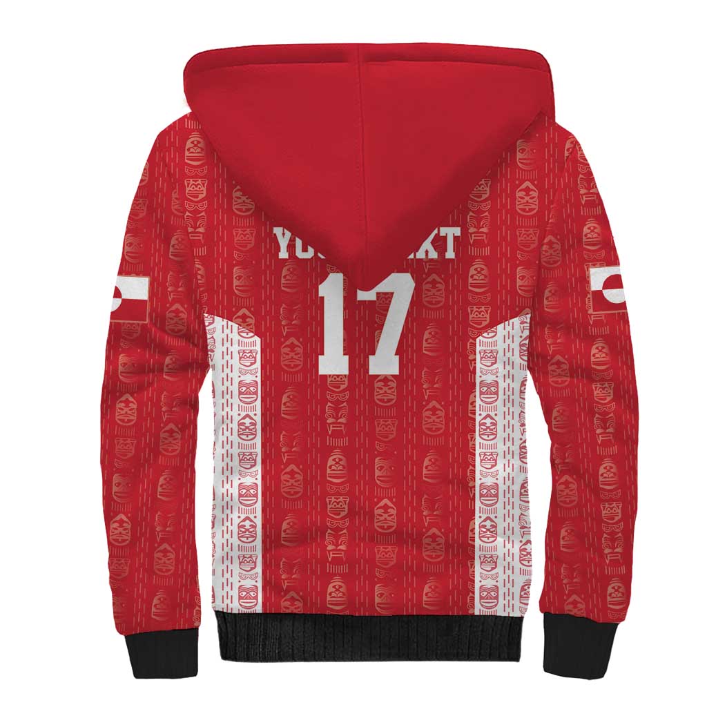 Custom Greenland Football 2024-25 Sherpa Hoodie Tupilaq Pattern