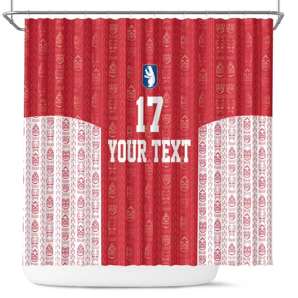 Custom Greenland Football 2024-25 Shower Curtain Tupilaq Pattern