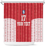 Custom Greenland Football 2024-25 Shower Curtain Tupilaq Pattern