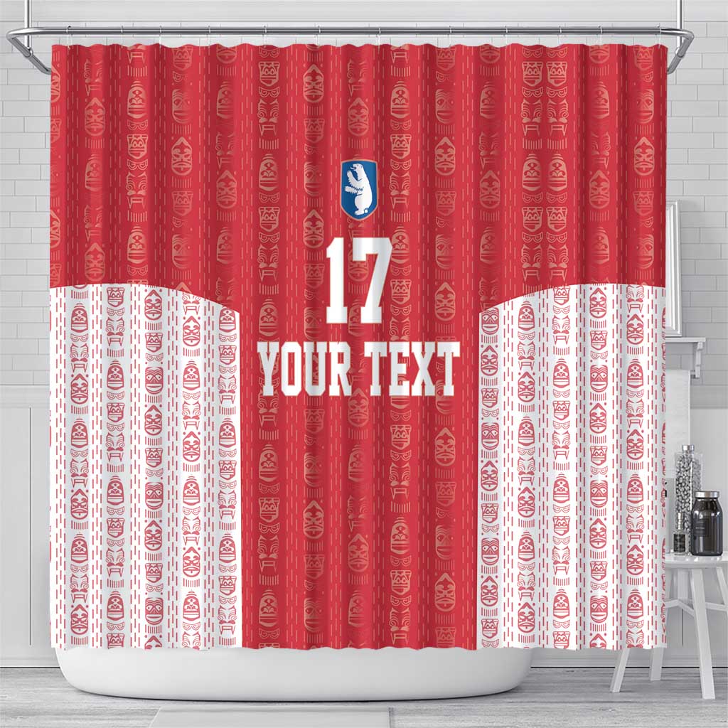Custom Greenland Football 2024-25 Shower Curtain Tupilaq Pattern