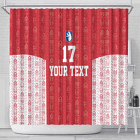 Custom Greenland Football 2024-25 Shower Curtain Tupilaq Pattern
