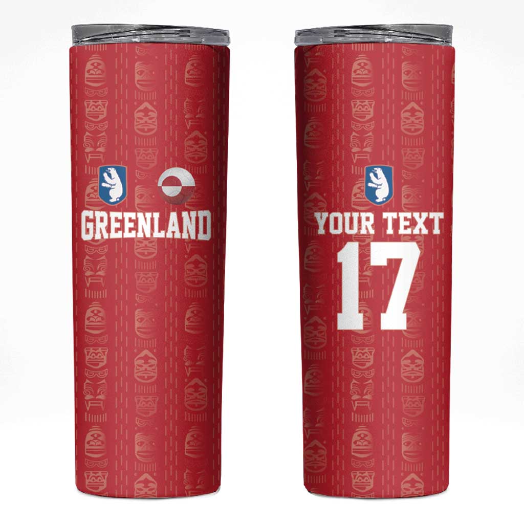 Custom Greenland Football 2024-25 Skinny Tumbler Tupilaq Pattern