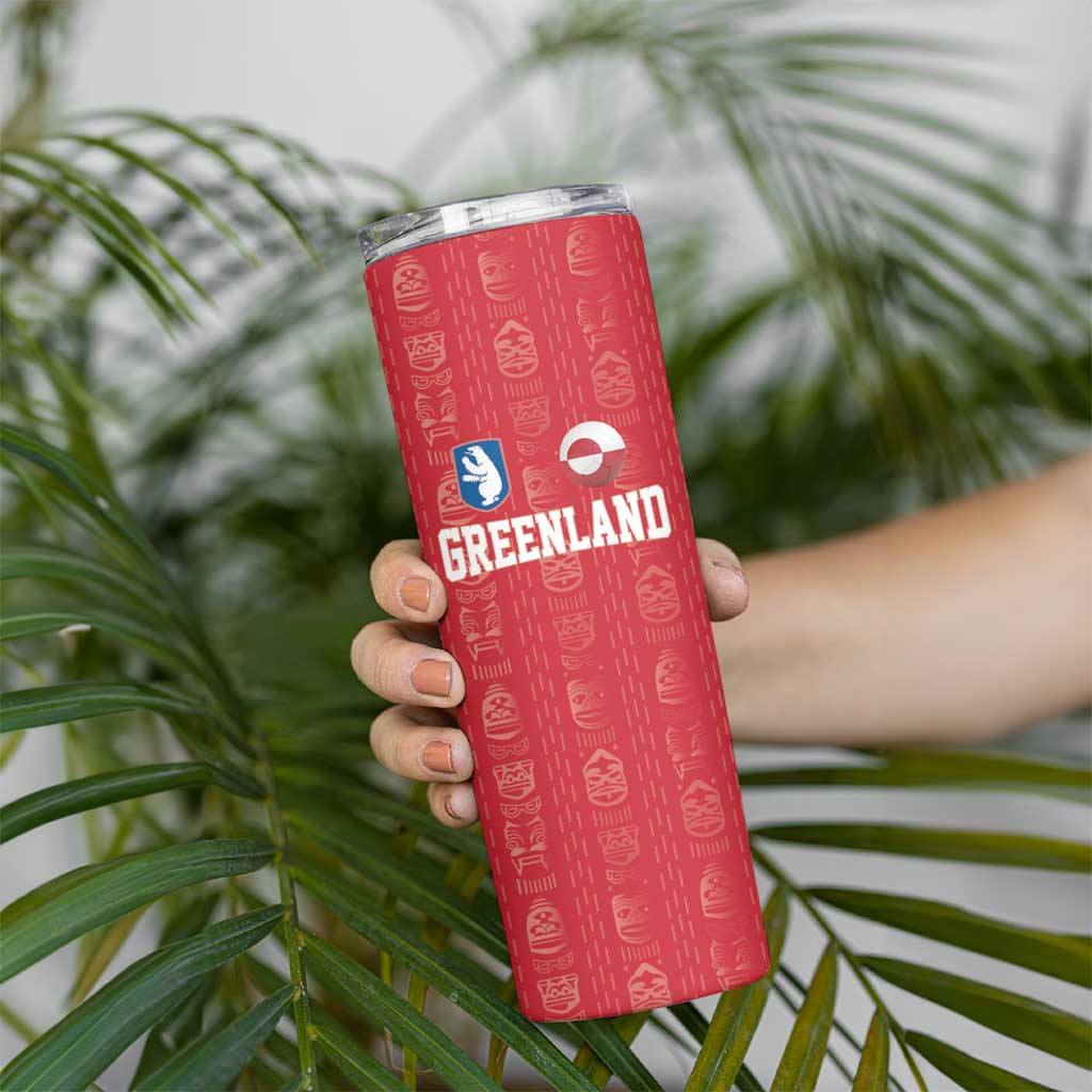 Custom Greenland Football 2024-25 Skinny Tumbler Tupilaq Pattern