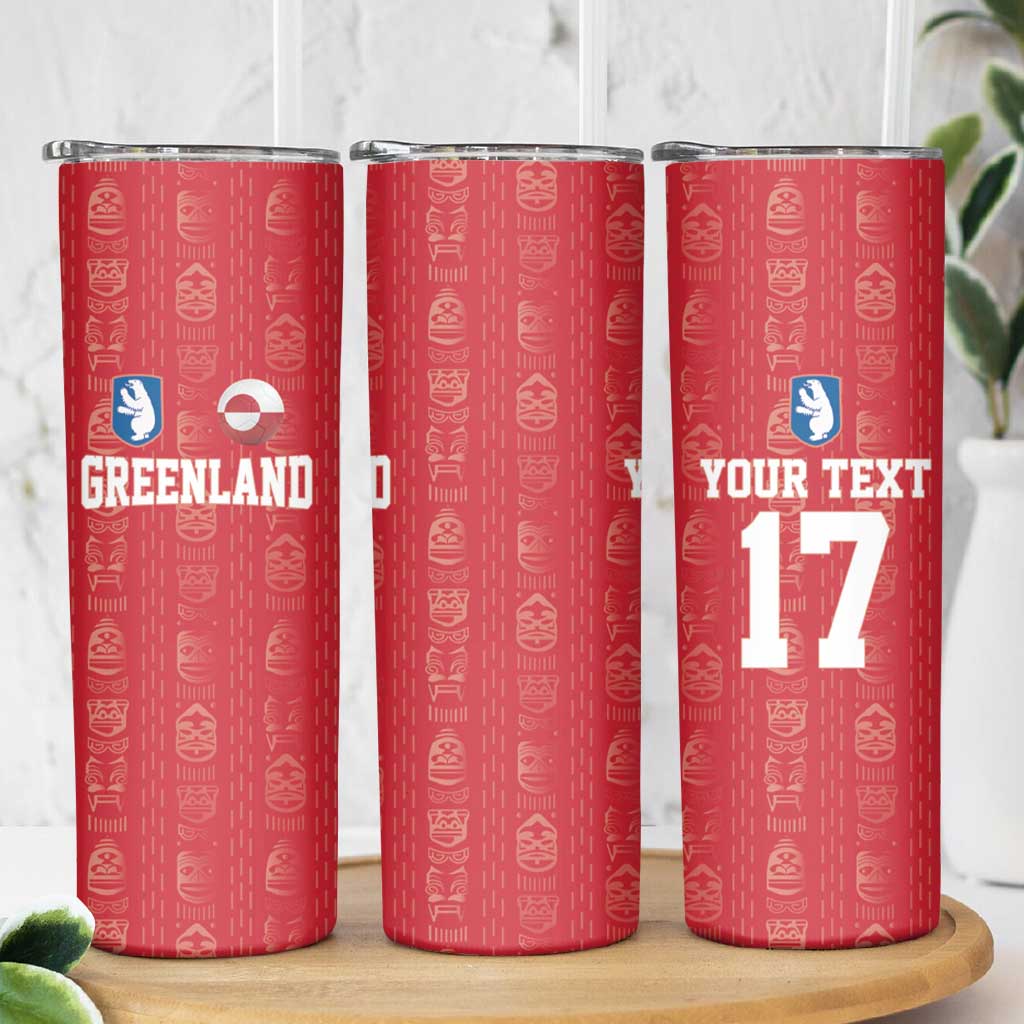 Custom Greenland Football 2024-25 Skinny Tumbler Tupilaq Pattern