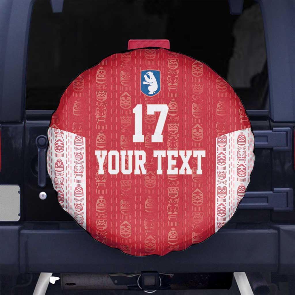 Custom Greenland Football 2024-25 Spare Tire Cover Tupilaq Pattern