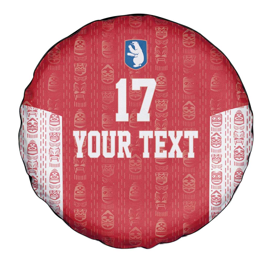 Custom Greenland Football 2024-25 Spare Tire Cover Tupilaq Pattern