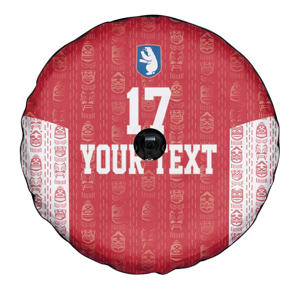 Custom Greenland Football 2024-25 Spare Tire Cover Tupilaq Pattern