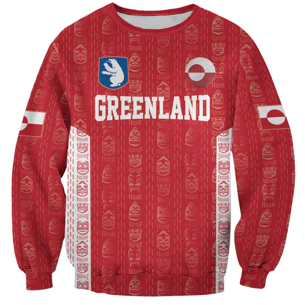 Custom Greenland Football 2024-25 Sweatshirt Tupilaq Pattern