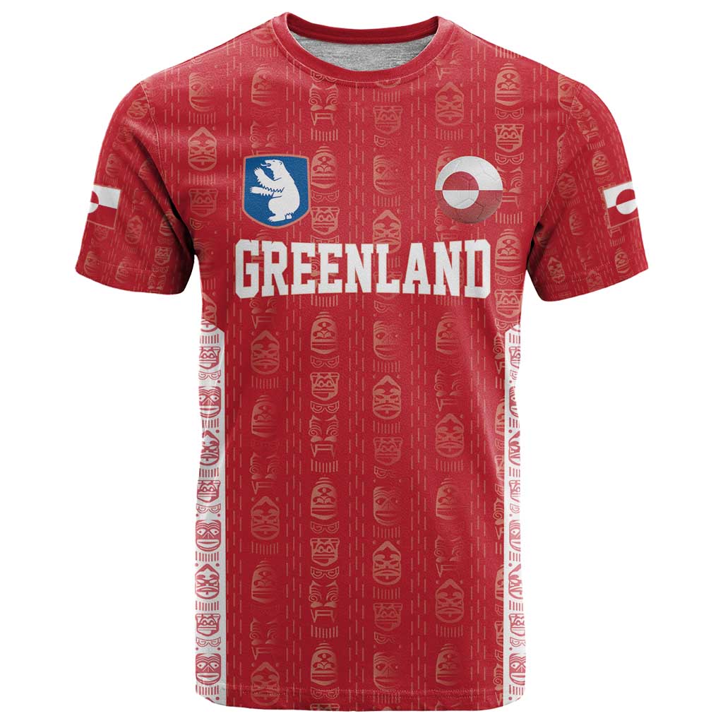 Custom Greenland Football 2024-25 T Shirt Tupilaq Pattern