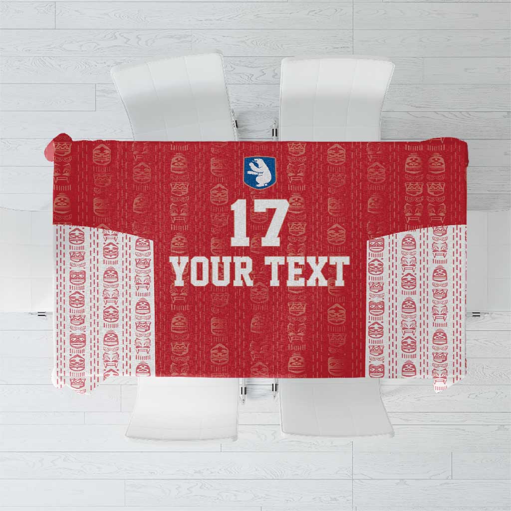 Custom Greenland Football 2024-25 Tablecloth Tupilaq Pattern