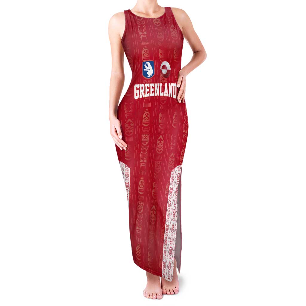 Custom Greenland Football 2024-25 Tank Maxi Dress Tupilaq Pattern