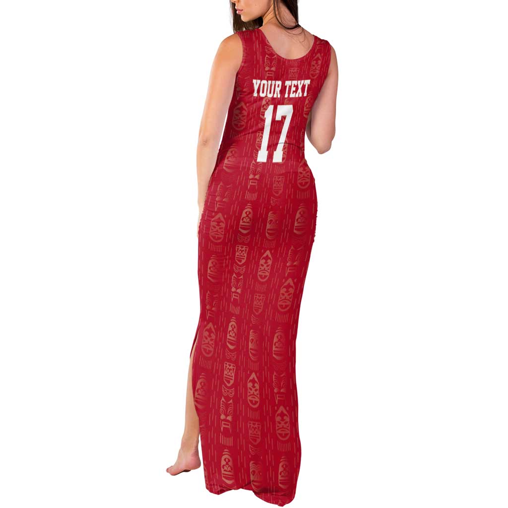 Custom Greenland Football 2024-25 Tank Maxi Dress Tupilaq Pattern