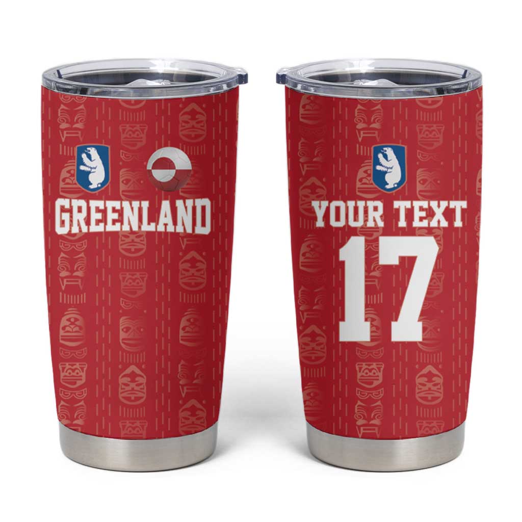 Custom Greenland Football 2024-25 Tumbler Cup Tupilaq Pattern