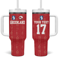 Custom Greenland Football 2024-25 Tumbler With Handle Tupilaq Pattern