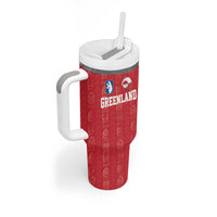 Custom Greenland Football 2024-25 Tumbler With Handle Tupilaq Pattern