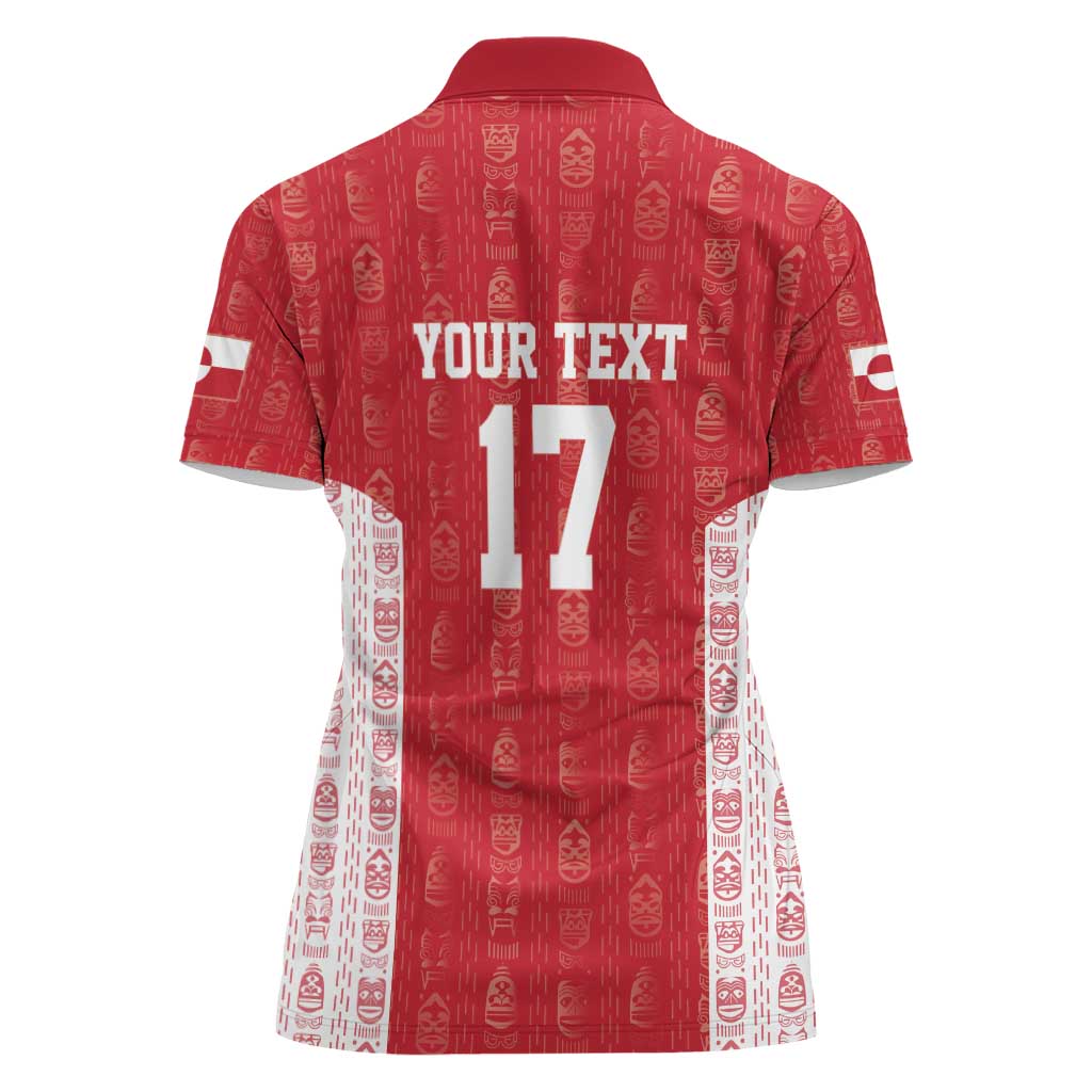 Custom Greenland Football 2024-25 Women Polo Shirt Tupilaq Pattern