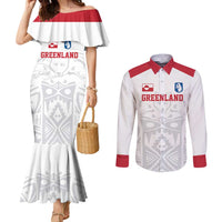 Custom Greenland Football Couples Matching Mermaid Dress and Long Sleeve Button Shirt Polar-Bamserne 2022 Version