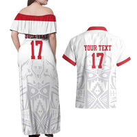 Custom Greenland Football Couples Matching Off Shoulder Maxi Dress and Hawaiian Shirt Polar-Bamserne 2022 Version