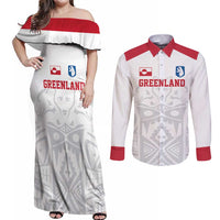 Custom Greenland Football Couples Matching Off Shoulder Maxi Dress and Long Sleeve Button Shirt Polar-Bamserne 2022 Version