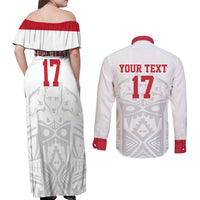 Custom Greenland Football Couples Matching Off Shoulder Maxi Dress and Long Sleeve Button Shirt Polar-Bamserne 2022 Version