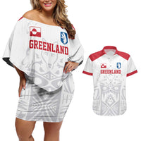 Custom Greenland Football Couples Matching Off Shoulder Short Dress and Hawaiian Shirt Polar-Bamserne 2022 Version