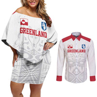 Custom Greenland Football Couples Matching Off Shoulder Short Dress and Long Sleeve Button Shirt Polar-Bamserne 2022 Version