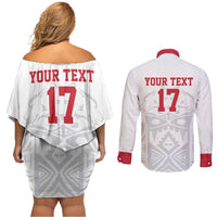 Custom Greenland Football Couples Matching Off Shoulder Short Dress and Long Sleeve Button Shirt Polar-Bamserne 2022 Version