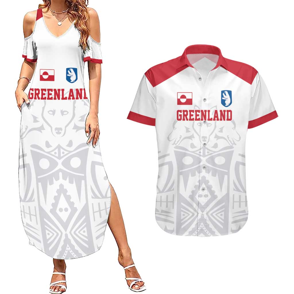 Custom Greenland Football Couples Matching Summer Maxi Dress and Hawaiian Shirt Polar-Bamserne 2022 Version