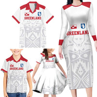 Custom Greenland Football Family Matching Long Sleeve Bodycon Dress and Hawaiian Shirt Polar-Bamserne 2022 Version