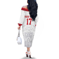 Custom Greenland Football Family Matching Off The Shoulder Long Sleeve Dress and Hawaiian Shirt Polar-Bamserne 2022 Version