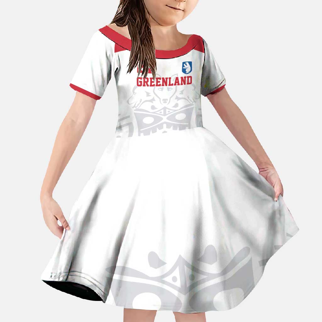 Custom Greenland Football Family Matching Off Shoulder Maxi Dress and Hawaiian Shirt Polar-Bamserne 2022 Version