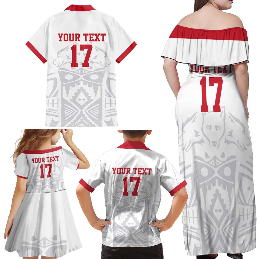 Custom Greenland Football Family Matching Off Shoulder Maxi Dress and Hawaiian Shirt Polar-Bamserne 2022 Version