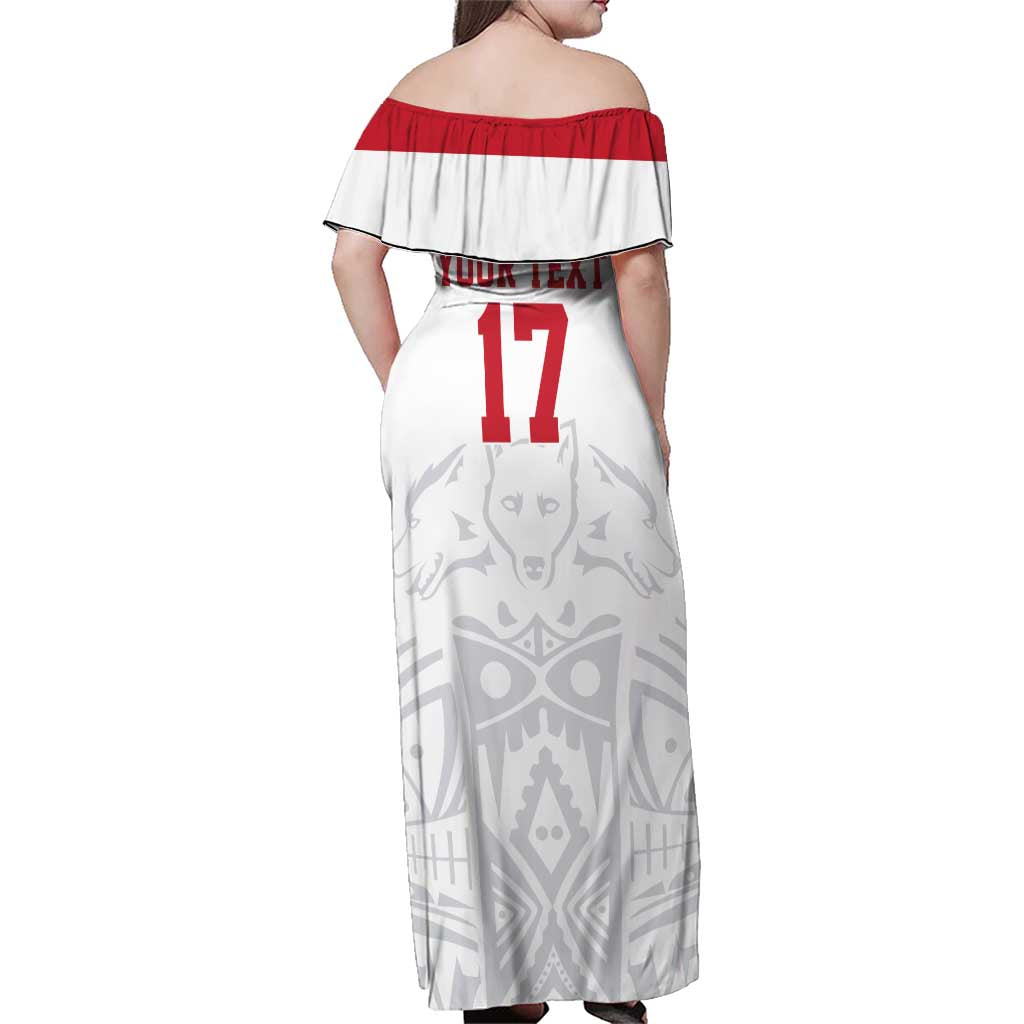 Custom Greenland Football Family Matching Off Shoulder Maxi Dress and Hawaiian Shirt Polar-Bamserne 2022 Version