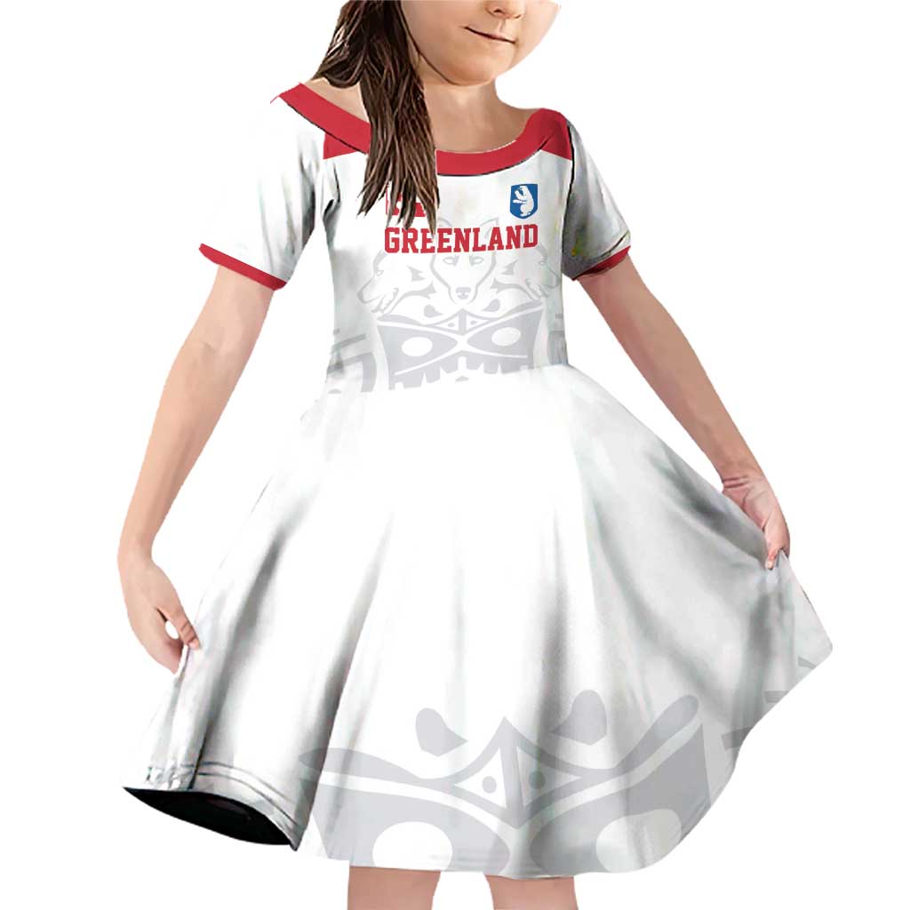 Custom Greenland Football Family Matching Off Shoulder Short Dress and Hawaiian Shirt Polar-Bamserne 2022 Version