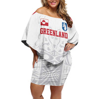 Custom Greenland Football Family Matching Off Shoulder Short Dress and Hawaiian Shirt Polar-Bamserne 2022 Version