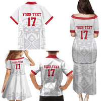 Custom Greenland Football Family Matching Puletasi and Hawaiian Shirt Polar-Bamserne 2022 Version
