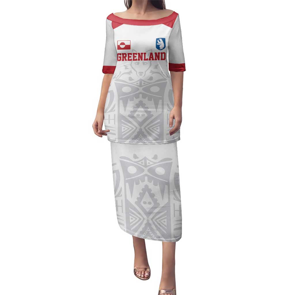 Custom Greenland Football Family Matching Puletasi and Hawaiian Shirt Polar-Bamserne 2022 Version