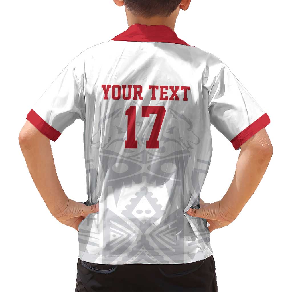 Custom Greenland Football Family Matching Short Sleeve Bodycon Dress and Hawaiian Shirt Polar-Bamserne 2022 Version