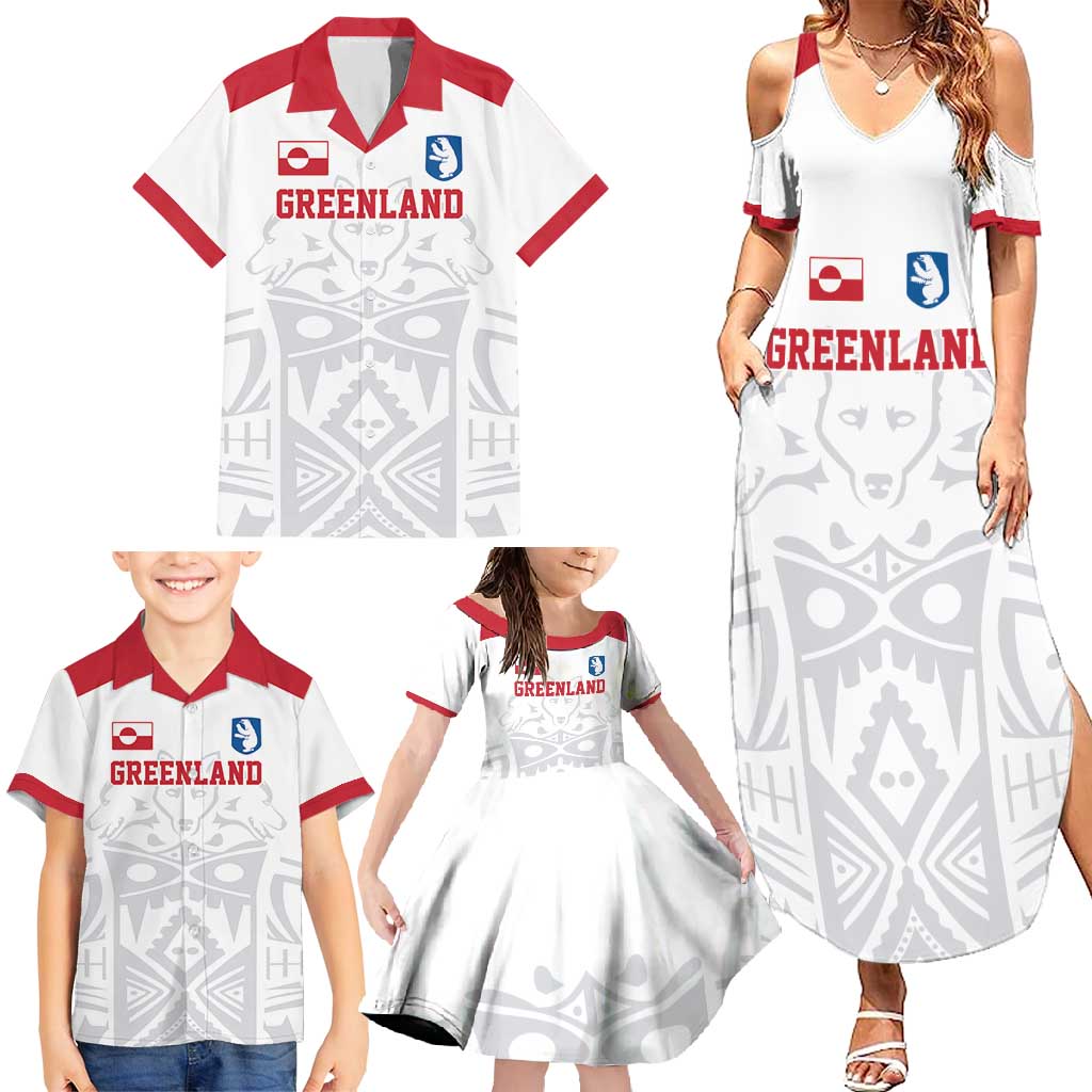 Custom Greenland Football Family Matching Summer Maxi Dress and Hawaiian Shirt Polar-Bamserne 2022 Version