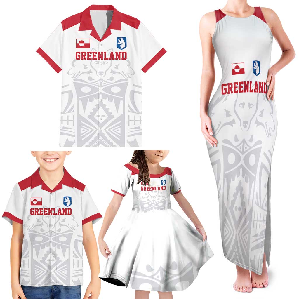 Custom Greenland Football Family Matching Tank Maxi Dress and Hawaiian Shirt Polar-Bamserne 2022 Version