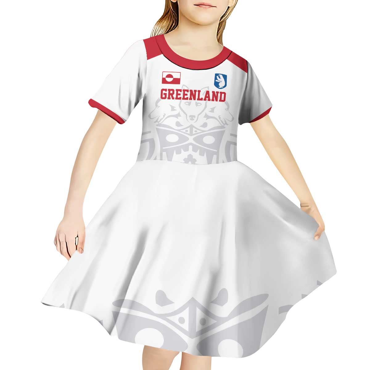 Custom Greenland Football Kid Short Sleeve Dress Polar-Bamserne 2022 Version