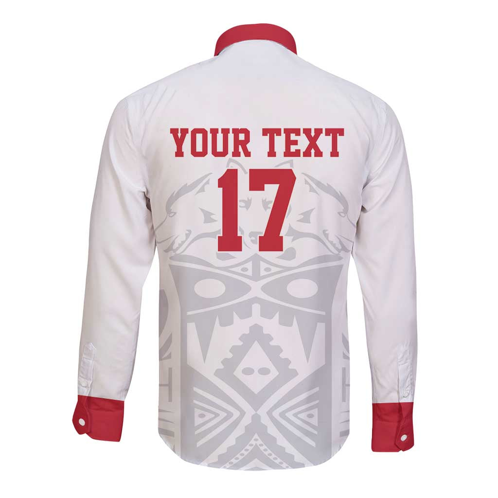 Custom Greenland Football Long Sleeve Button Shirt Polar-Bamserne 2022 Version