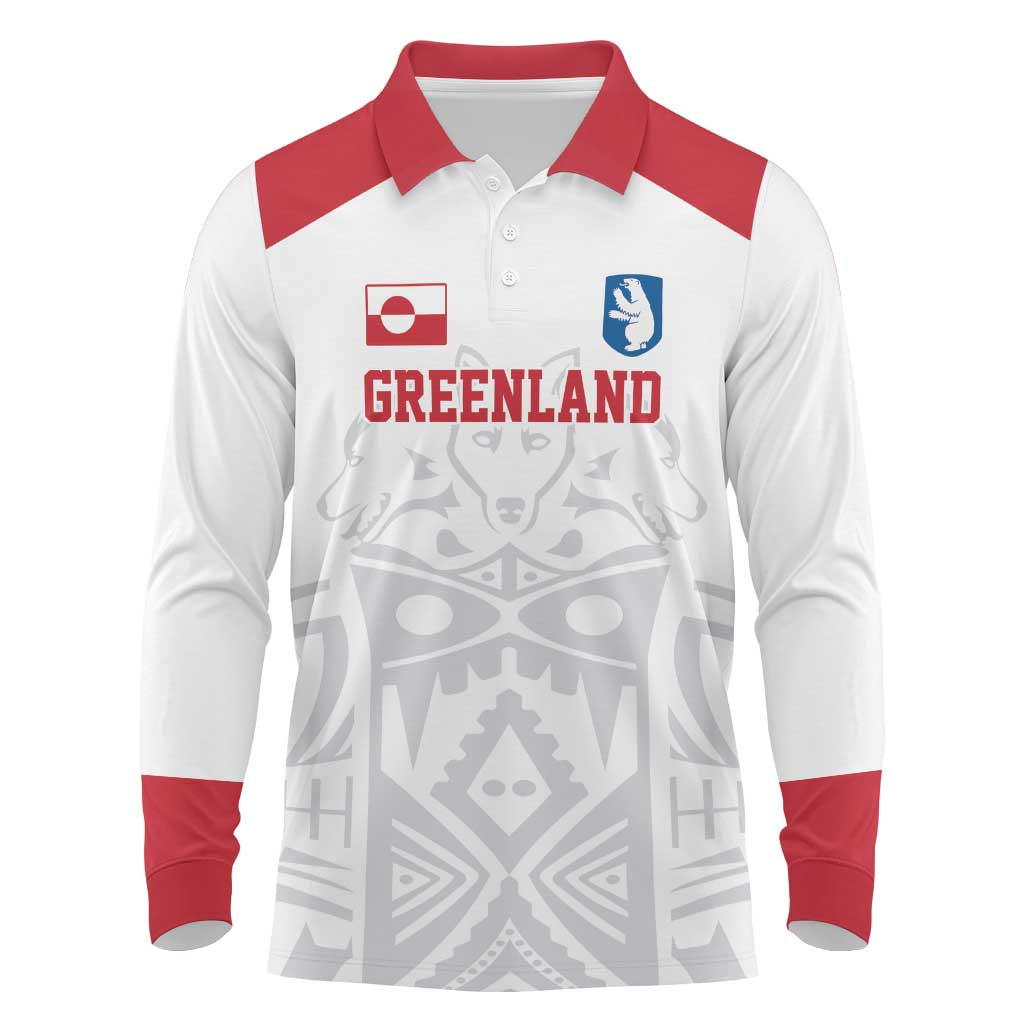 Custom Greenland Football Long Sleeve Polo Shirt Polar-Bamserne 2022 Version