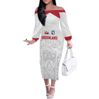 Custom Greenland Football Off The Shoulder Long Sleeve Dress Polar-Bamserne 2022 Version