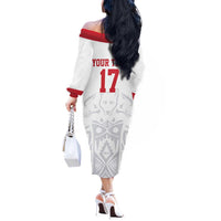 Custom Greenland Football Off The Shoulder Long Sleeve Dress Polar-Bamserne 2022 Version