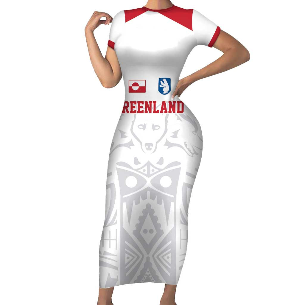 Custom Greenland Football Short Sleeve Bodycon Dress Polar-Bamserne 2022 Version
