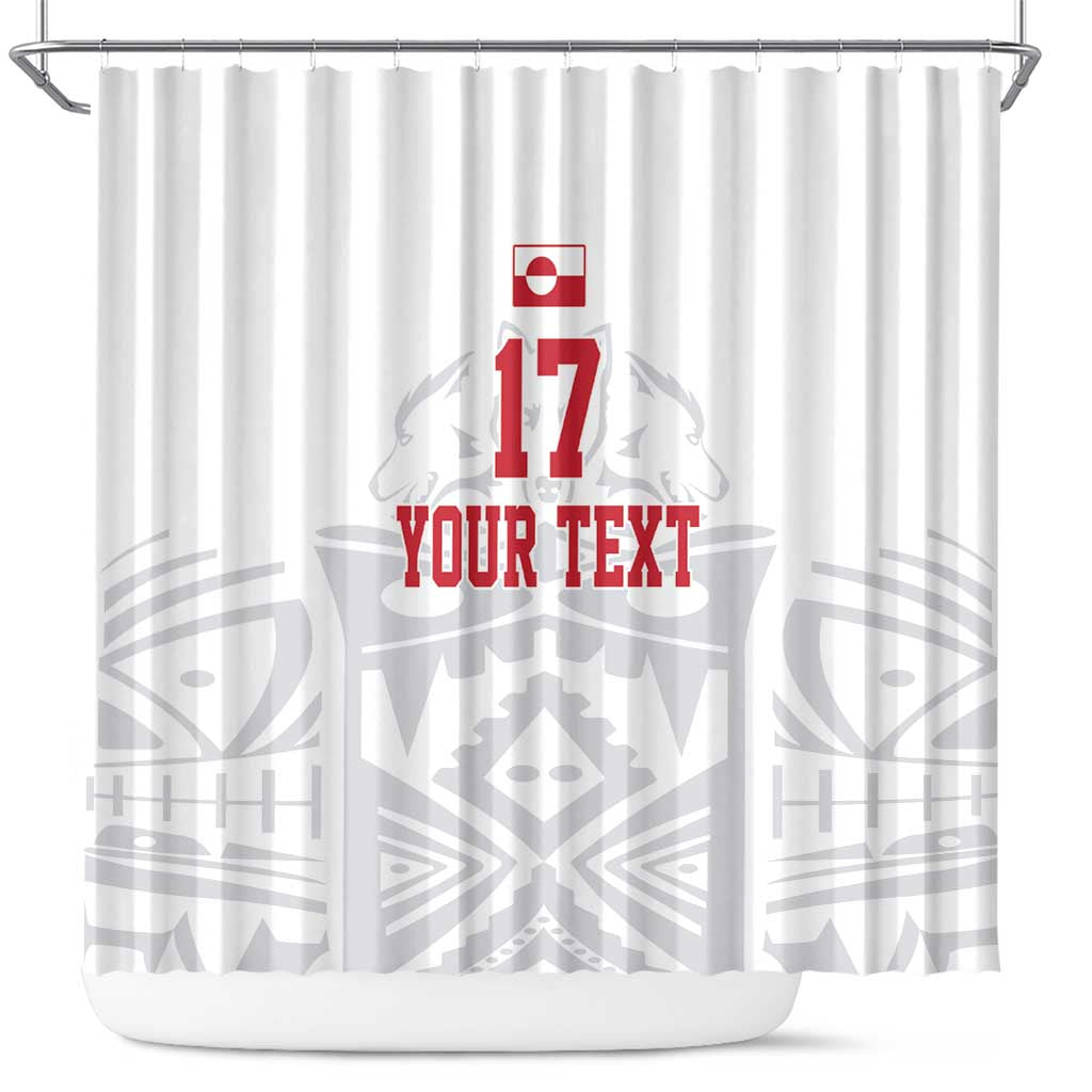 Custom Greenland Football Shower Curtain Polar-Bamserne 2022 Version