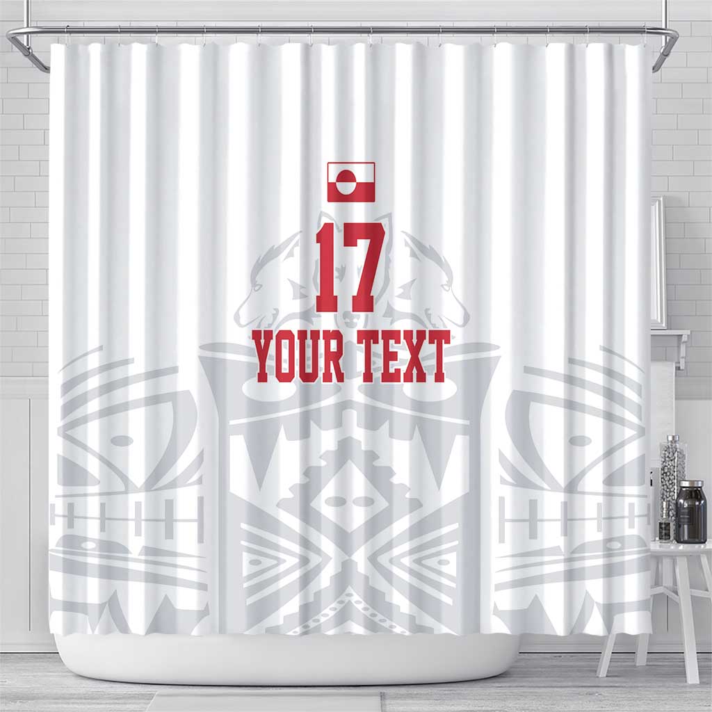 Custom Greenland Football Shower Curtain Polar-Bamserne 2022 Version