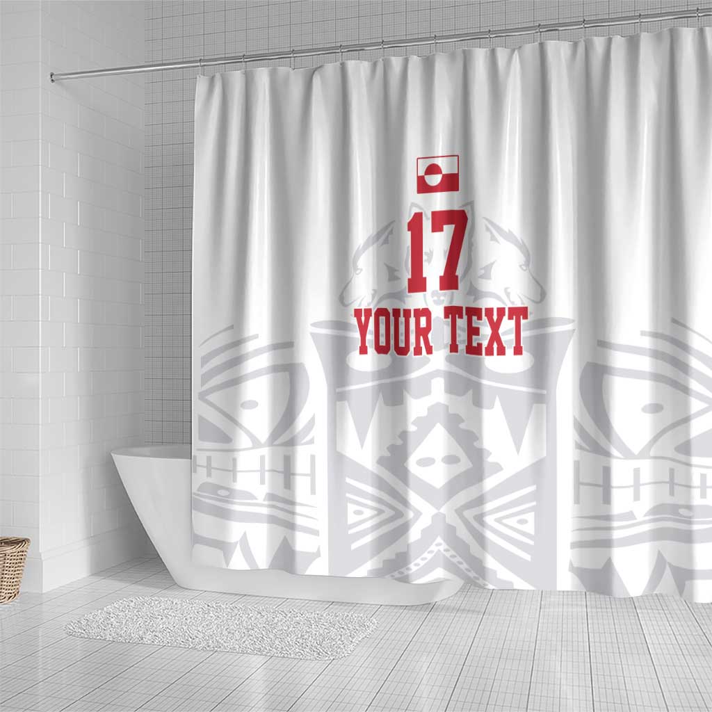 Custom Greenland Football Shower Curtain Polar-Bamserne 2022 Version